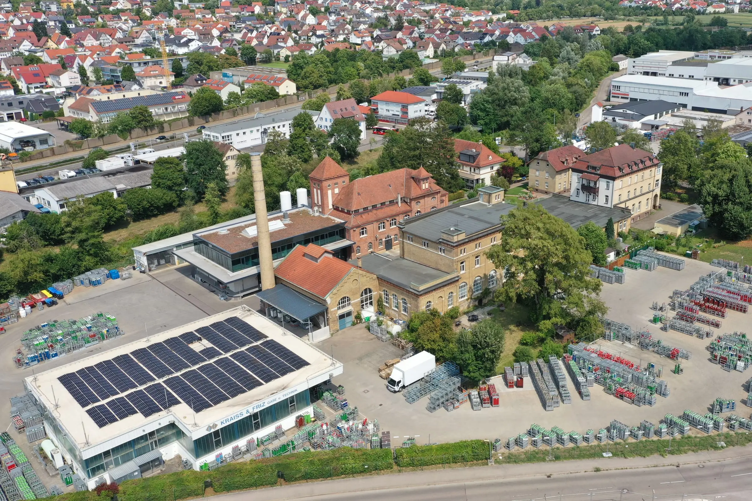 Luftaufnahme des Sauerstoffwerks Remshalden